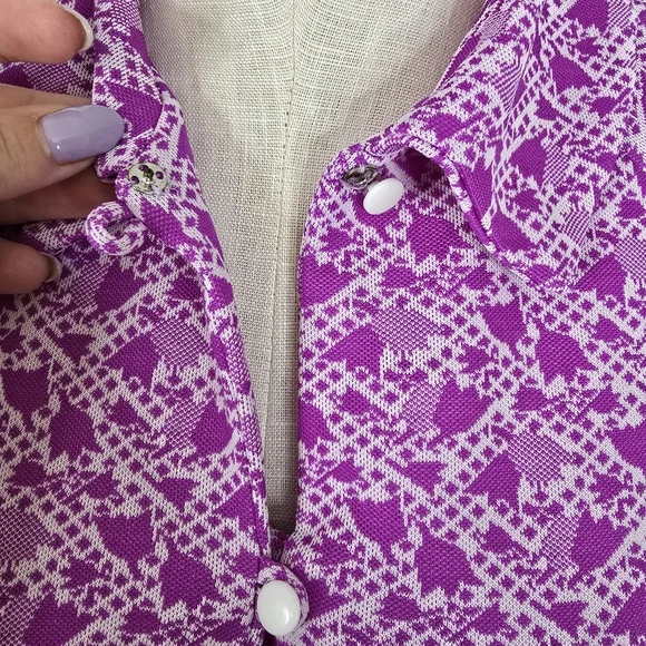 VTG 60's-70's Homemade Floral Geometric Long Sleeve Button Down Dress Sz S - Picture 3 of 14